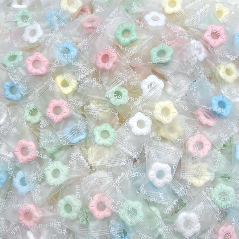 LAETAFOOD Sugar Free Flower After Dinner Mints - 1 Pound Bag of Individually Wrapped Hard Candy - Image 1